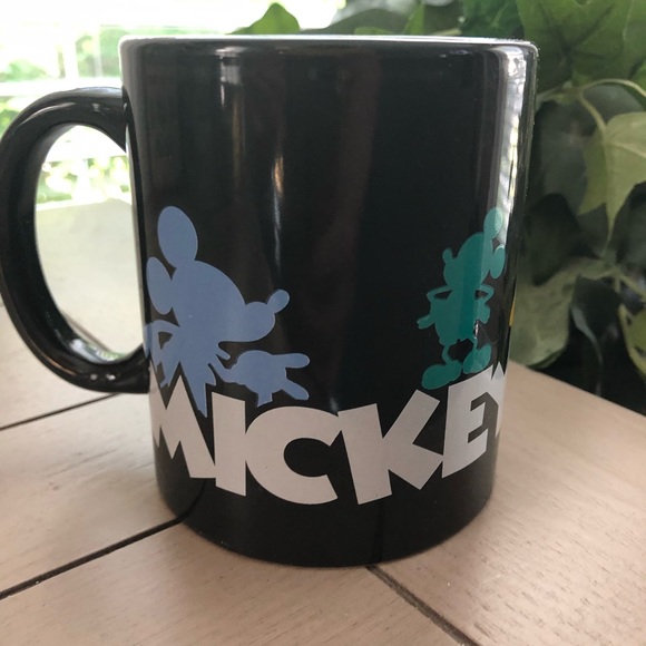 Disney Black w/Colorful Mickey Silhouttes Mug